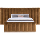  Color_Saddle  Size_Queen  -- Amara Saddle Velvet Upholstered Queen Bed IMAGE 3