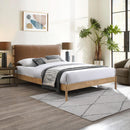 Meridian Asher Cognac Vegan Leather Full Bed (3 Boxes) IMAGE 2