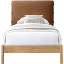 Meridian Asher Cognac Vegan Leather Twin Bed (3 Boxes) IMAGE 3