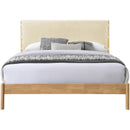 Meridian Asher Cream Vegan Leather Queen Bed (3 Boxes) IMAGE 3