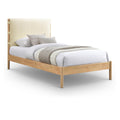  Color_Cream Size_Twin -- Asher Cream Vegan Leather Upholstered Twin Bed IMAGE 1
