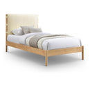  Color_Cream  Size_Twin  -- Asher Cream Vegan Leather Upholstered Twin Bed IMAGE 1