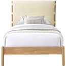  Color_Cream  Size_Twin  -- Asher Cream Vegan Leather Upholstered Twin Bed IMAGE 3