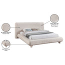  Meridian Blair Beige Fabric Upholstered Full Bed IMAGE 10