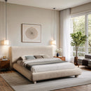  Meridian Blair Beige Fabric Upholstered King Bed IMAGE 2