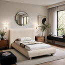  Color_Beige  Size_Twin  -- Blair Beige Fabric Upholstered Twin Bed IMAGE 2