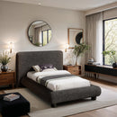 Color_Black  Size_Twin  -- Blair Black Fabric Upholstered Twin Bed IMAGE 2
