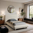  Meridian Blair Cream Fabric Upholstered Twin Bed IMAGE 2