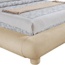  Meridian Blair Beige Chenille Fabric Upholstered Full Bed IMAGE 6