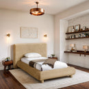  Color_Beige  Size_Twin  -- Blair Beige Chenille Fabric Upholstered Twin Bed IMAGE 2