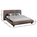  Meridian Blair Brown Chenille Fabric Upholstered Full Bed IMAGE 9