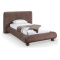  Color_Brown Size_Twin -- Blair Brown Chenille Fabric Upholstered Twin Bed IMAGE 1