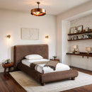  Color_Brown  Size_Twin  -- Blair Brown Chenille Fabric Upholstered Twin Bed IMAGE 2