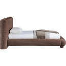  Meridian Blair Brown Chenille Fabric Upholstered Twin Bed IMAGE 4