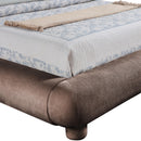 Meridian Blair Brown Chenille Fabric Upholstered Twin Bed IMAGE 6