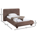  Meridian Blair Brown Chenille Fabric Upholstered Twin Bed IMAGE 9