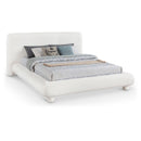  Meridian Blair Cream Chenille Fabric Upholstered Full Bed IMAGE 1