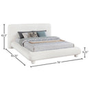  Meridian Blair Cream Chenille Fabric Upholstered Full Bed IMAGE 9