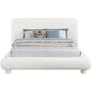  Meridian Blair Cream Chenille Fabric Upholstered Queen Bed IMAGE 3