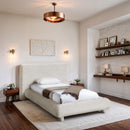  Color_Cream  Size_Twin  -- Blair Cream Chenille Fabric Upholstered Twin Bed IMAGE 2