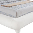  Meridian Blair Cream Chenille Fabric Upholstered Twin Bed IMAGE 6