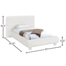  Color_Cream  Size_Twin  -- Blair Cream Chenille Fabric Upholstered Twin Bed IMAGE 9
