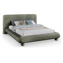  Meridian Blair Green Chenille Fabric Upholstered Full Bed IMAGE 1
