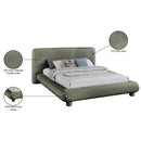  Meridian Blair Green Chenille Fabric Upholstered King Bed IMAGE 10