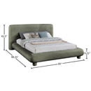  Meridian Blair Green Chenille Fabric Upholstered Queen Bed IMAGE 9