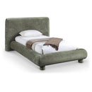  Meridian Blair Green Chenille Fabric Upholstered Twin Bed IMAGE 1