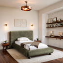  Color_Green  Size_Twin  -- Blair Green Chenille Fabric Upholstered Twin Bed IMAGE 2