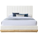Meridian Emmet Cream Chenille Fabric Full Bed (3 Boxes) IMAGE 3
