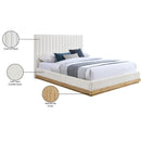  Size_King -- Emmet Cream Chenille Fabric Upholstered King Bed IMAGE 9