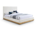 Meridian Emmet Cream Chenille Fabric Queen Bed (3 Boxes) IMAGE 1