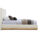  Size_Twin -- Emmet Cream Chenille Fabric Upholstered Twin Bed IMAGE 4