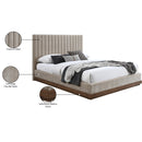 Meridian Emmet Beige Chenille Fabric Full Bed (3 Boxes) IMAGE 9
