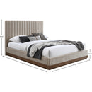  Color_Beige  Size_Queen  -- Emmet Beige Chenille Fabric Upholstered Queen Bed IMAGE 8