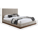 Meridian Emmet Beige Chenille Fabric Queen Bed (3 Boxes) IMAGE 8