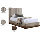  Color_Beige  Size_Twin  -- Emmet Beige Chenille Fabric Upholstered Twin Bed IMAGE 9
