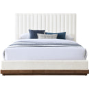  Color_Cream  Size_Full  -- Emmet Cream Chenille Fabric Upholstered Full Bed IMAGE 3