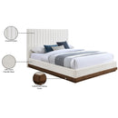 Meridian Emmet Cream Chenille Fabric Queen Bed (3 Boxes) IMAGE 9