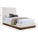  Color_Cream  Size_Twin  -- Emmet Cream Chenille Fabric Upholstered Twin Bed IMAGE 8