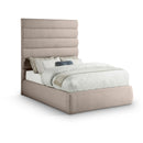  Color_Beige  Size_Full  -- Adam Beige Linen Textured Fabric Upholstered Full Bed IMAGE 1