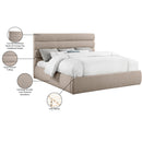  Color_Beige  Size_King  -- Adam Beige Linen Textured Fabric Upholstered King Bed IMAGE 10