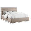  Color_Beige  Size_King  -- Adam Beige Linen Textured Fabric Upholstered King Bed IMAGE 9