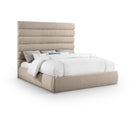  Color_Beige  Size_King  -- Adam Beige Linen Textured Fabric Upholstered King Bed IMAGE 1