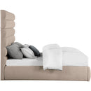  Color_Beige  Size_King  -- Adam Beige Linen Textured Fabric Upholstered King Bed IMAGE 4