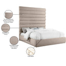  Color_Beige  Size_King  -- Adam Beige Linen Textured Fabric Upholstered King Bed IMAGE 10