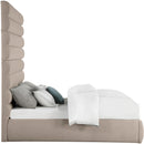  Color_Beige  Size_King  -- Adam Beige Linen Textured Fabric Upholstered King Bed IMAGE 4