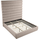  Color_Beige  Size_King  -- Adam Beige Linen Textured Fabric Upholstered King Bed IMAGE 7